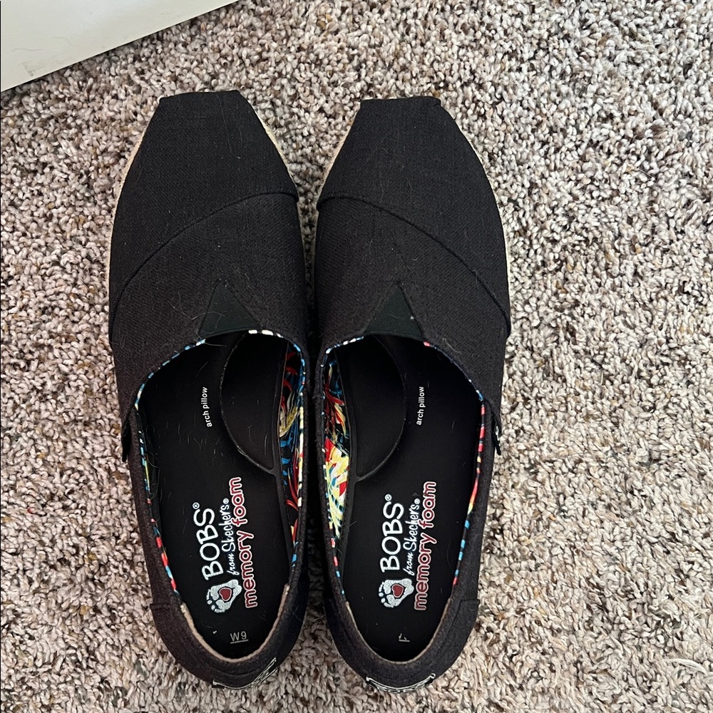 Skechers BOBS Black Espadrille Slip-Ons